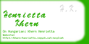 henrietta khern business card